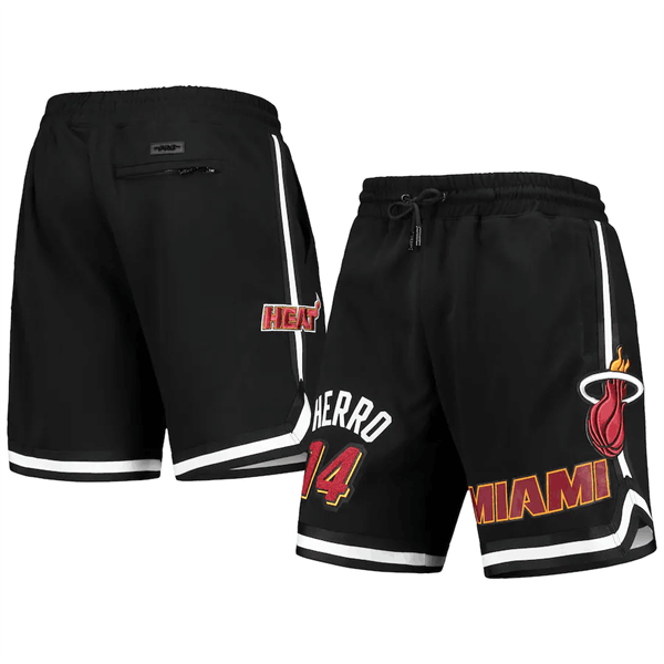 Men's Miami Heat #14 Tyler Herro Black Shorts - Click Image to Close